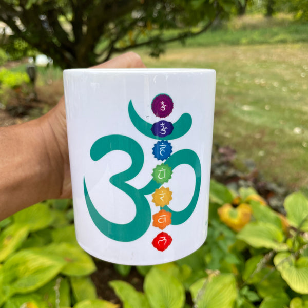 Yoga Mug, Chakra Mug, Ohm Mug, Yoga Gift, Ceramic Mug  (11 oz) | FREE SHIPPING