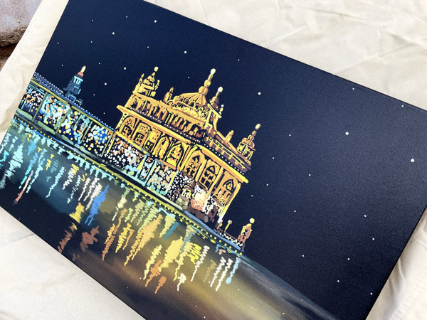 Golden Temple at Night (Canvas Print) Artwork by Tony Talwar | FREE SHIPPING