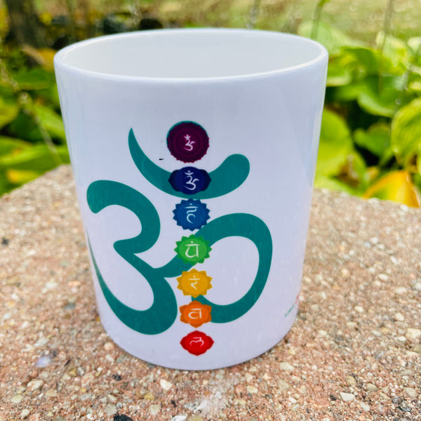 Yoga Mug, Chakra Mug, Ohm Mug, Yoga Gift, Ceramic Mug  (11 oz) | FREE SHIPPING