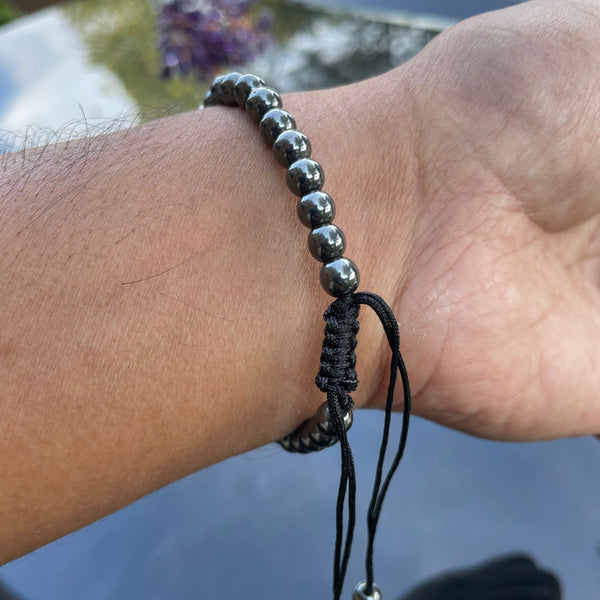 Yoga Hematite Bracelet with Chakra Stones (Adjustable) 6mm | FREE SHIPPING