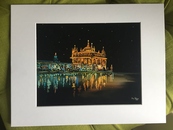 Golden Temple at Night (Art Print) Artist: Tony Talwar | FREE SHIPPING